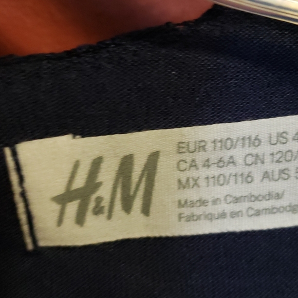 H & M Long Sleeve Navy Blue Lace Dress Size 4-6 Y - Picture 8 of 13